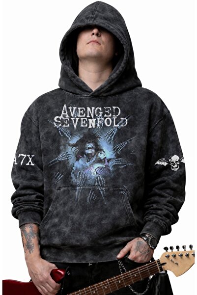 Fuddy Moda Unisex Avenged Sevenfold A7X Sleeve Printed Hooded Washable Sweats...