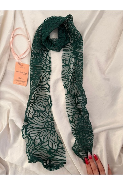 Nurcanilirboutique وشاح أنيق باللون الأخضر الزمردي