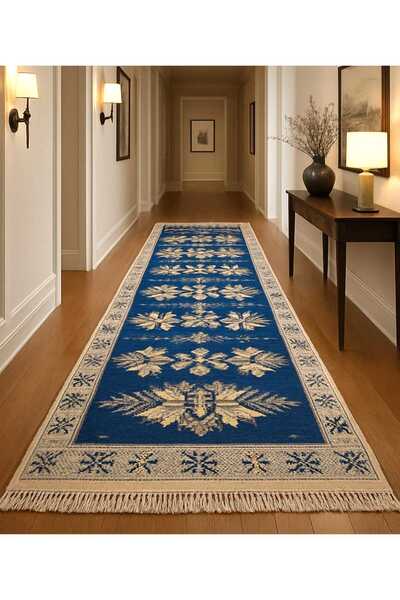 OEM Traditional rug, woven, double-sided, size 100 x 200 cm blue and cream, P...