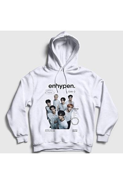 Presmono سويت شيرت بقلنسوة أبيض اللون للجنسين من بوردر كي بوب إنهايبن 601947tt