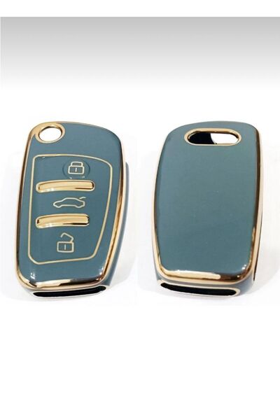ÖZEN KEYS غطاء حماية لسيارات أودي A1 A3 8p 81 A4 A5 B6 B7 B8 A6 A7 C5 C6 4f Q3 Q5 Q7 باللون الرمادي والذهبي