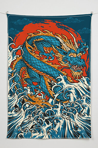 Charmbi Покритие за стена „Дракон“ – висококачествена тъкан с мотиви от аниме...