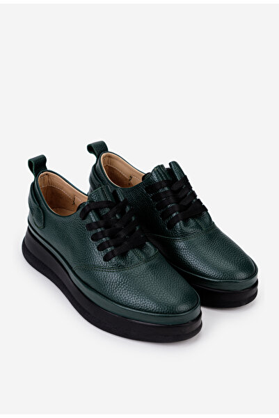 Dasha Women's green shoes made of textured natural Leather 41