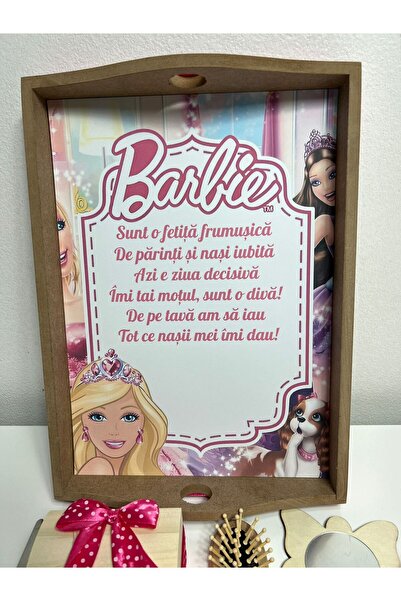 Botez Set tavita pentru taiere mot/turta – Barbie – siclam
