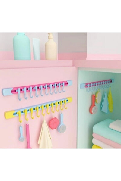 MericLine 10-Hook Rail Kitchen and Bathroom Organizer Hanger