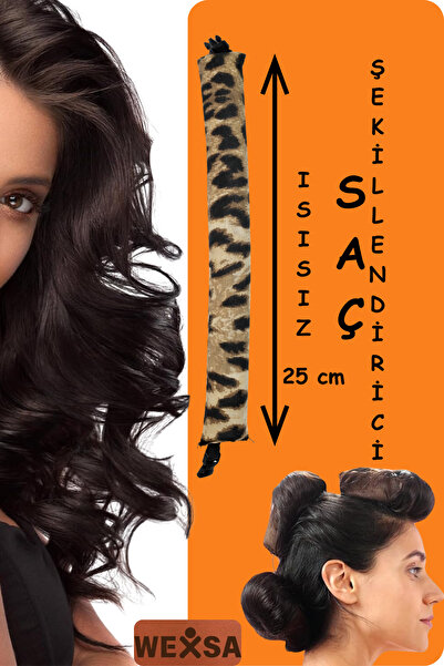 MUEV Leopard Pattern Cotton Fabric Hair Curler Heatless Hair Styling Curler S...