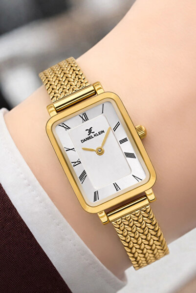 Daniel Klein Steel Cord Steel Case Women Wrist Watch+Bracelet Gift Gold-White...