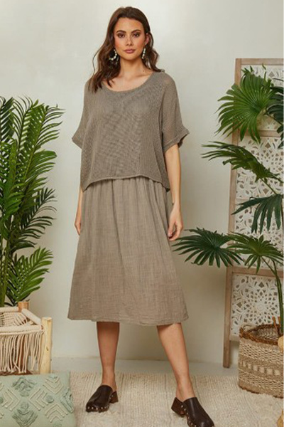 AYASOFYA OTANTIK Women's Italian Mink Plain Pattern Mesh 100% Cotton Lined Mi...