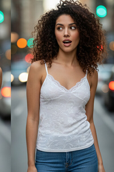 NUİTAMORE Women's Lace Detailed Athlete Top – Thin Straps, Elegant and Stylis...