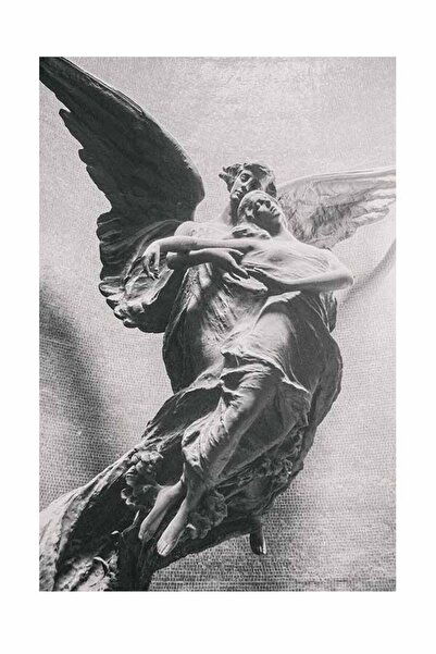 Taranist Poster - Siyah Beyaz Melek Figürü - Klasik Sanat Posteri