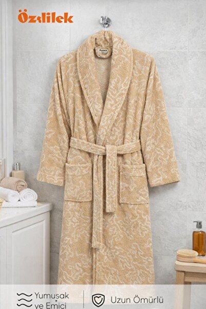 Özdilek Mercan Model Bathrobe Salmon Color XL Size