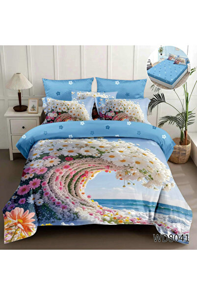 FIONNA.RO Finet 4-Piece Duvet Cover Set With 5D Stretchy In Relief - Flower W...