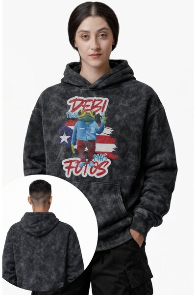 Fuddy Moda Unisex Oversize Bad Bunny Debi Tirar Mas Fotos Flag Printed Hooded...