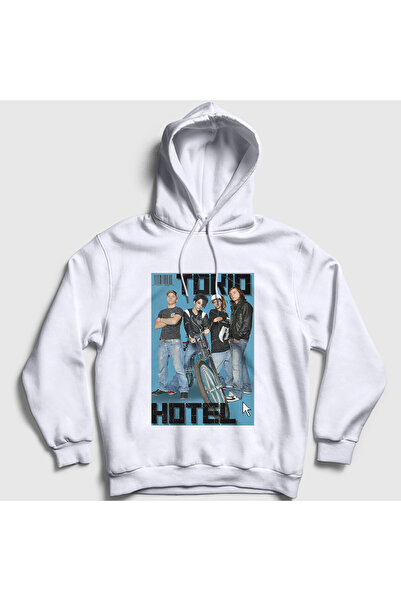 Presmono Unisex White Magazine Tokio Hotel Hooded Sweatshirt 603320Tt