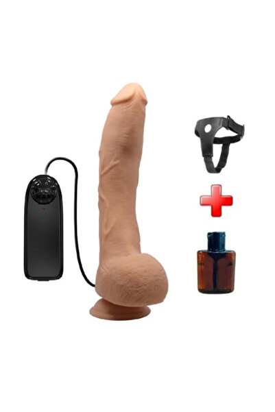 Belden Bağlamalı 27 cm Titreşimli Gerçekçi Kalın Dildo Penis - Jack