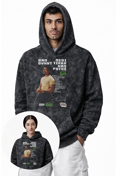 Fuddy Moda Unisex Oversize Bad Bunny Dtmf Printed Hooded Washable Sweatshirt