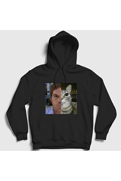 Presmono Hanorac unisex negru Dexter Morgan Cat Kedili Cat cu glugă 602520tt