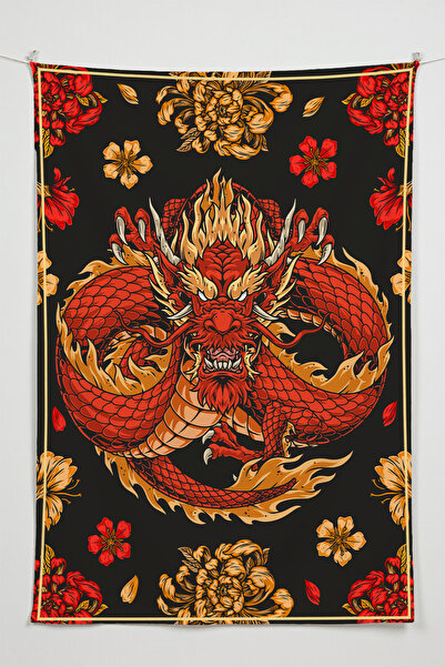 Charmbi Покритие за стена „Дракон“ – висококачествена тъкан с мотиви от аниме...