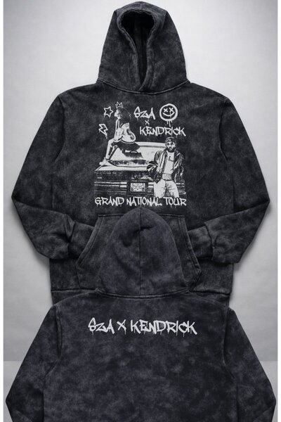 Fuddy Moda Unisex Oversize Sza Kendrick Lamar Grand National Ense Printed Hoo...