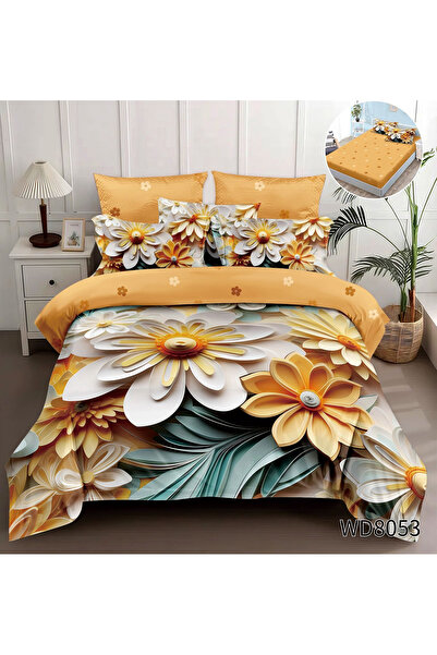FIONNA.RO Finet 4-Piece Duvet Cover Set with 5D Stretchy in Relief - Mustard ...