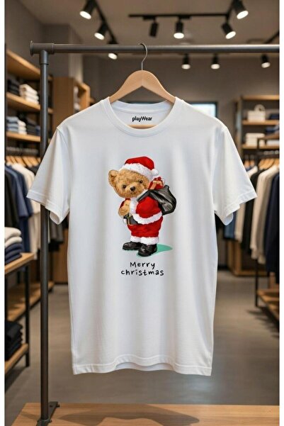 playwear Πρωτοχρονιά Καλά Χριστούγεννα Χαριτωμένο αρκουδάκι με στάμπα 100% βα...