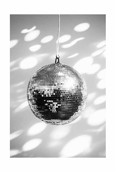 Taranist Poster Disko Topu Siyah Beyaz Minimal Fotoğraf