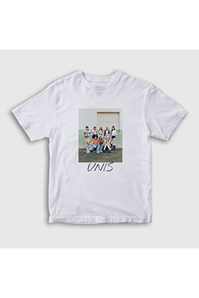 Presmono Tricou unisex pentru copii, alb, cu bandă K Pop Unis 601619tt