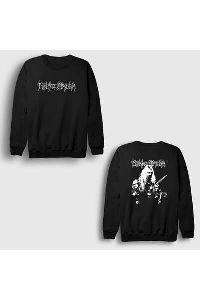 Presmono Hanorac unisex negru cu logo Kekht Arakh imprimat pe spate 602991tt