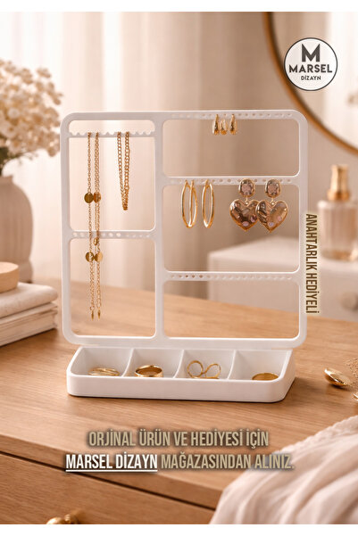 MarselDizayn Modern Şık Takı Standı – Çok Bölmeli Küpe Kolye Yüzük Düzenleyic...