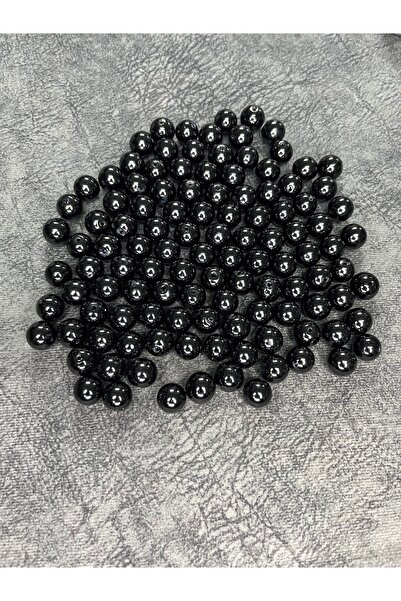 Mos Tespih 10 Gram 12mm Cam Siyah İnci Doğaltaş Boncuk Takı Boncuğu (5 Adet B...