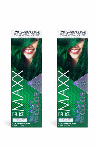 MAXX DELUXE Yarı Kalıcı Saç Boyası Yeşil 50 Ml x 2 Adet