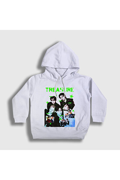 Presmono سويت شيرت بقلنسوة للأطفال باللون الأبيض من K Pop Treasure 603908tt