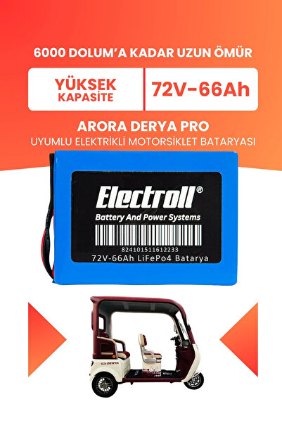 ELECTROLL Arora DERYA PRO Uyumlu Batarya (Yüksek Kapasite) LiFePO4 72V 66Ah E...