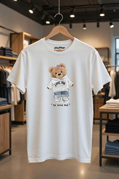 playwear Μπλουζάκι με στάμπα  "I Love You Bear " 100% Βαμβακερό, Κανονική Εφα...