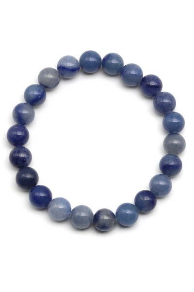 Taşmir Blue Aventurine Natural Stone Bracelet 8 mm Round Cut