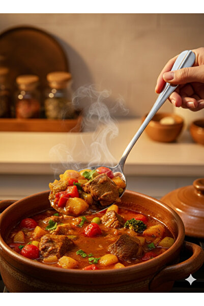 CPAZH Co. 1 ADET Pratik 21 Cm Paslanmaz Çelik Lüx Servis Salata Kaşığı Spatul...