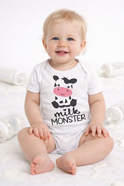DOGİ&DOG %100 Pamuk Milk Monster Çıtçıtlı Unisex Bebek Zıbını