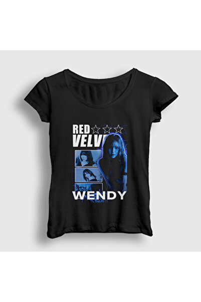 Presmono Women's Black Stars Wendy Red Velvet T-Shirt 604763Tt