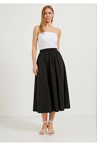 jöns since 1997 Women's Elastic Waist Long Flared Skirt with Pockets