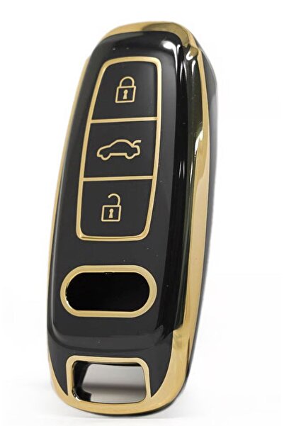 ÖZEN KEYS Audi A6 A7 A8 E-Tron Q8 Q5 D5 C8 A3 Key Case Cover Black Gold