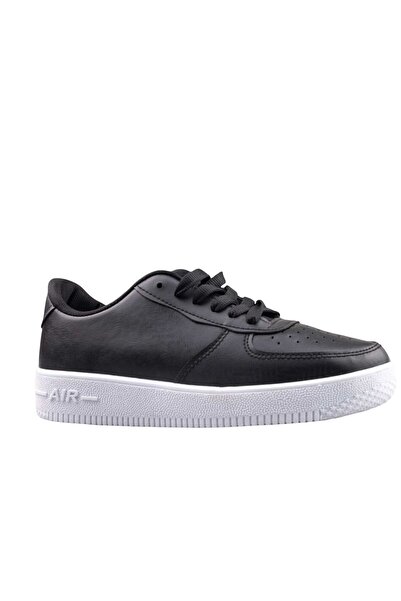 Siyah - Beyaz Unisex Spor Ayakkabı Zenne Cilt
