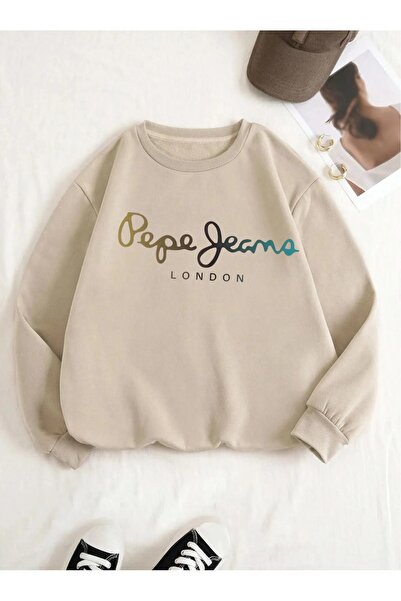 PALPİTO Women's Pepe Printed Crew Neck Oversize Sweatshirt
