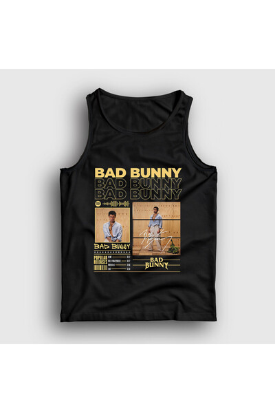 Presmono Unisex Black Popular Bad Bunny Tank Top 603567Tt