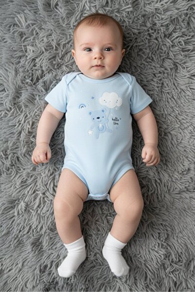 Bonjour Bebe Toddlers Boy 3Packs Graphic Print Short Sleeve Bodysuit Set, Mul...