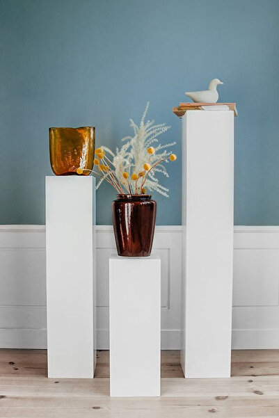 bycexclusive Modern Beyaz Sutun Dikdörtgen Sehpa Takımı