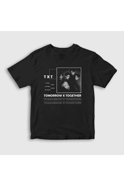 Presmono Tricou unisex pentru copii Black Band Txt Tomorrow X Together 601689tt