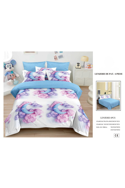 FIONNA.RO Finet Duvet Cover Set 6 Pieces 5D - Luna Bleu