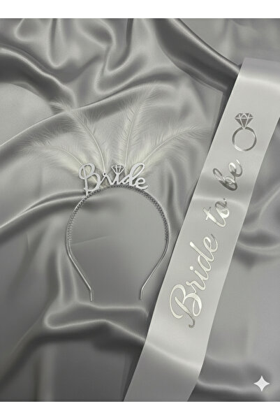 GOLDCENTER طقم تاج العروس مع ريش |   فضي