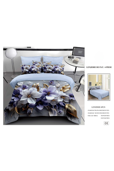 FIONNA.RO Finet Duvet Cover Set 6 Pieces 5D - Flowers In Twilight