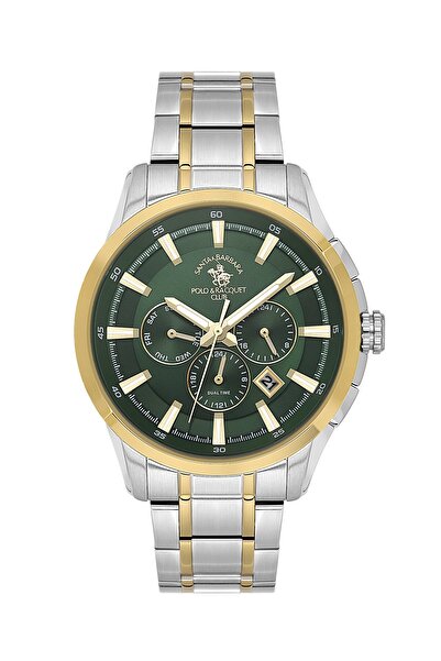 Santa Barbara Polo & Racquet Club Dial Green Code Gold Silver Color 45 mm Men...